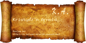 Kristyán Arnold névjegykártya