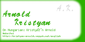 arnold kristyan business card